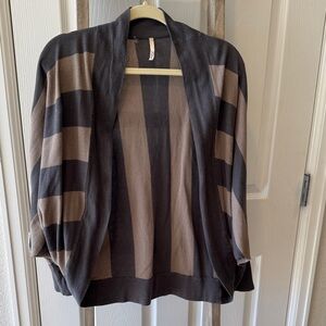Elan Striped gray and tan Cardigan